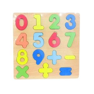 Wooden Numbers and Math Symbols Puzzle Board โ Educational Learning Toy