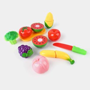 Cutting Vegetables & Fruits Toy Play Set For Kids