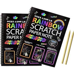 Scratch Paper Note for Kids Scratch Art Paper Large Black Magic Rainbow Painting