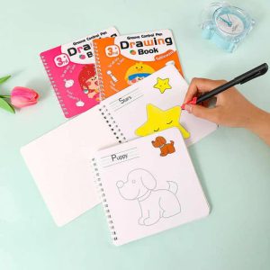 Reusable and tracing Drawing Book, Groove Control Drawing Workbook, Tracing Book for kids