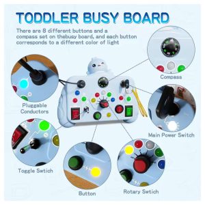 Montessori LED Light Switch Busy Board for Toddler Game