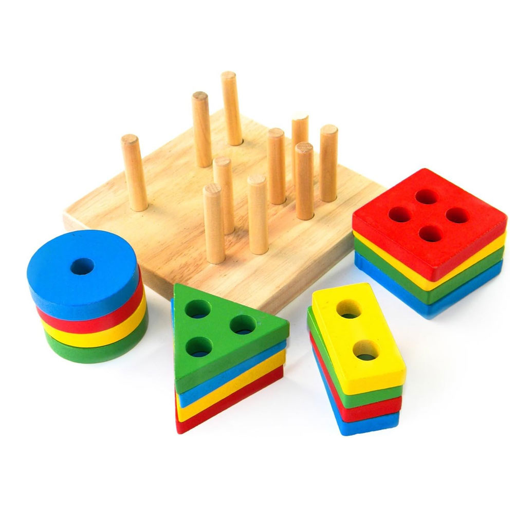 Shape Sorter Learn Geometric Shapes Puzzle for kids Wooden Stacking Toys – Perfect toddler toys recommended Wooden Puzzle toys - Image 3