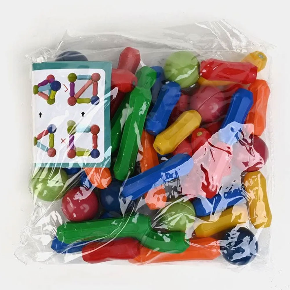 Magnetic Bar Blocks Set – 64 Pieces – MAS KIDZ - Image 3