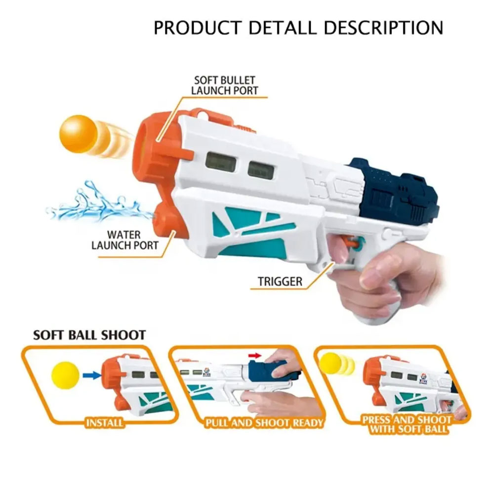 Magic Blaster 2 in 1 Gun with Soft EVA Balls and Water - Image 4