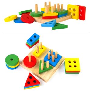 Shape Sorter Learn Geometric Shapes Puzzle for kids Wooden Stacking Toys – Perfect toddler toys recommended Wooden Puzzle toys