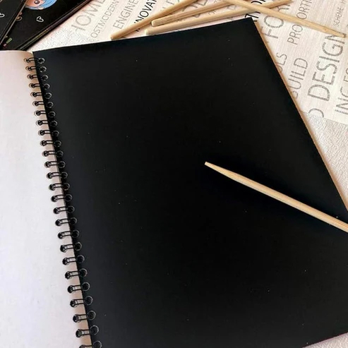 Scratch Paper Note for Kids Scratch Art Paper Large Black Magic Rainbow Painting - Image 3