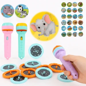 Kids Fun Projector Torch Cartoon Animal Fruit Educational