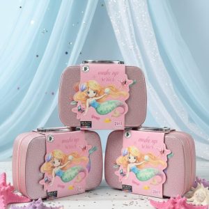 All-in-One Kids' Mermaid Makeup Kit with Portable Glitter Vanity Case