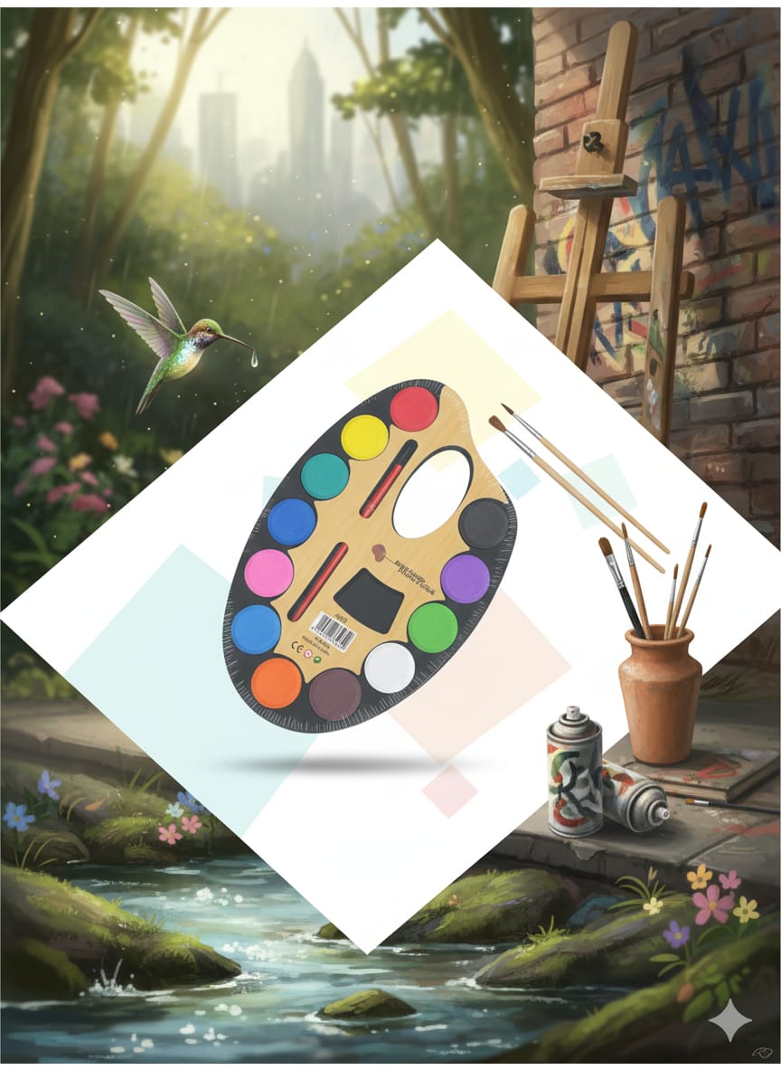 12 Water Color Paints – Perfect for School & Creative Art - Image 2