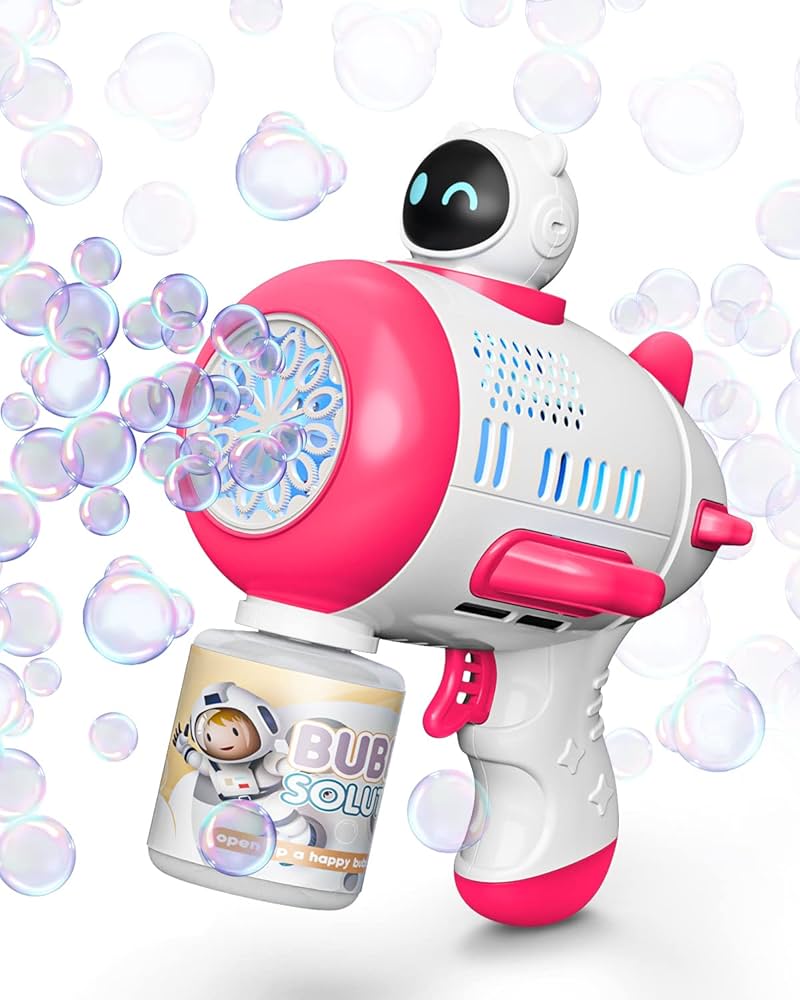 Cartoon Cute Fun Electric Porous Bubble Gun, - Image 3