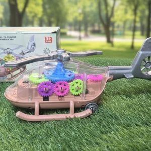 Transparent Electric Gear Helicopter with Lights and Music