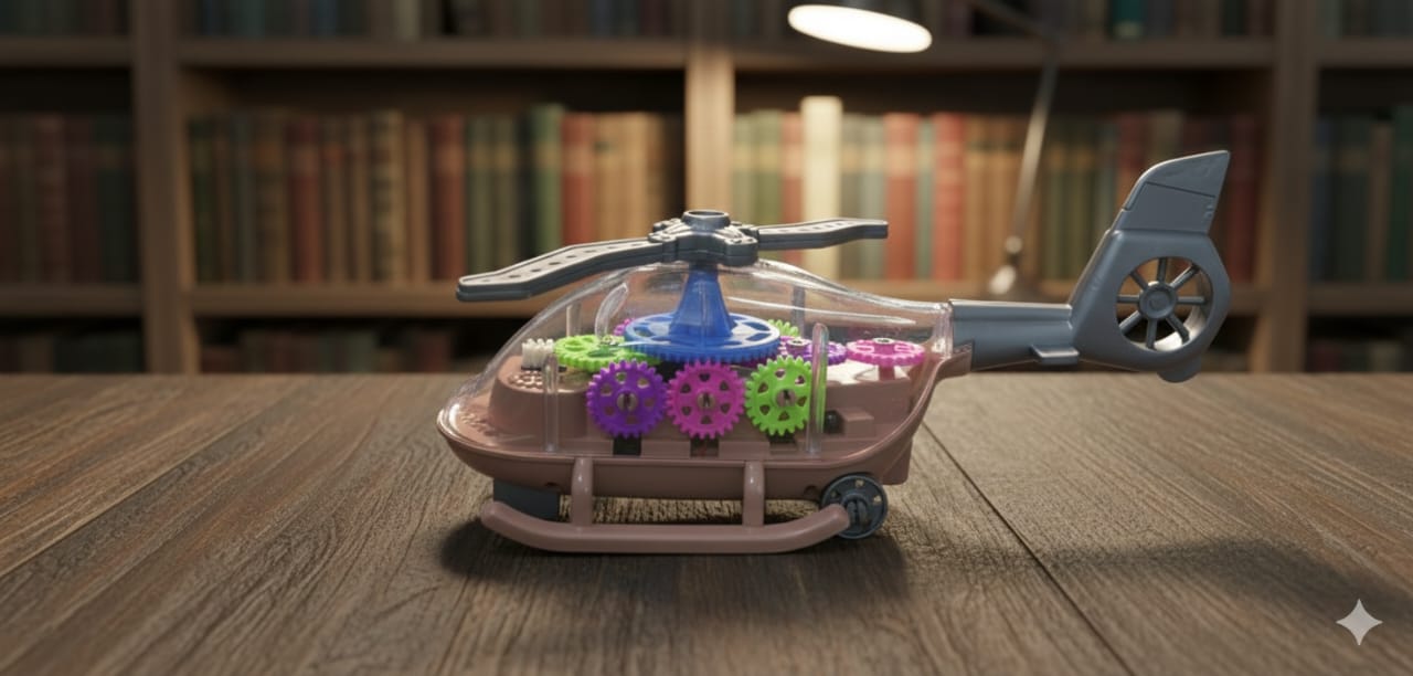 Transparent Electric Gear Helicopter with Lights and Music - Image 4
