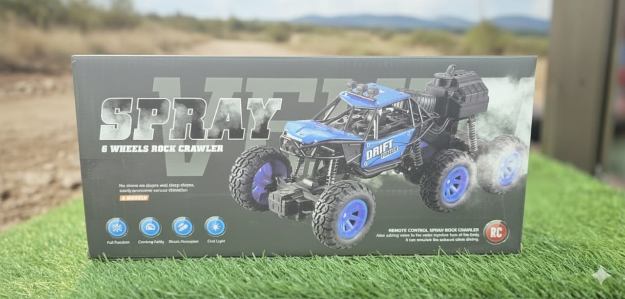 6-Wheel Drive High-Speed Remote Control Spray Stunt Car with LED Lights - Image 4