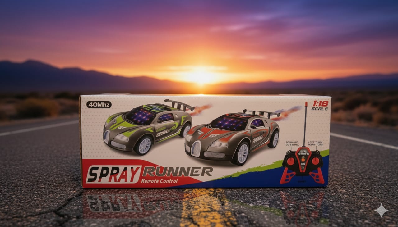 Spray Runner Remote Control Car (1:18 Scale) - Image 5