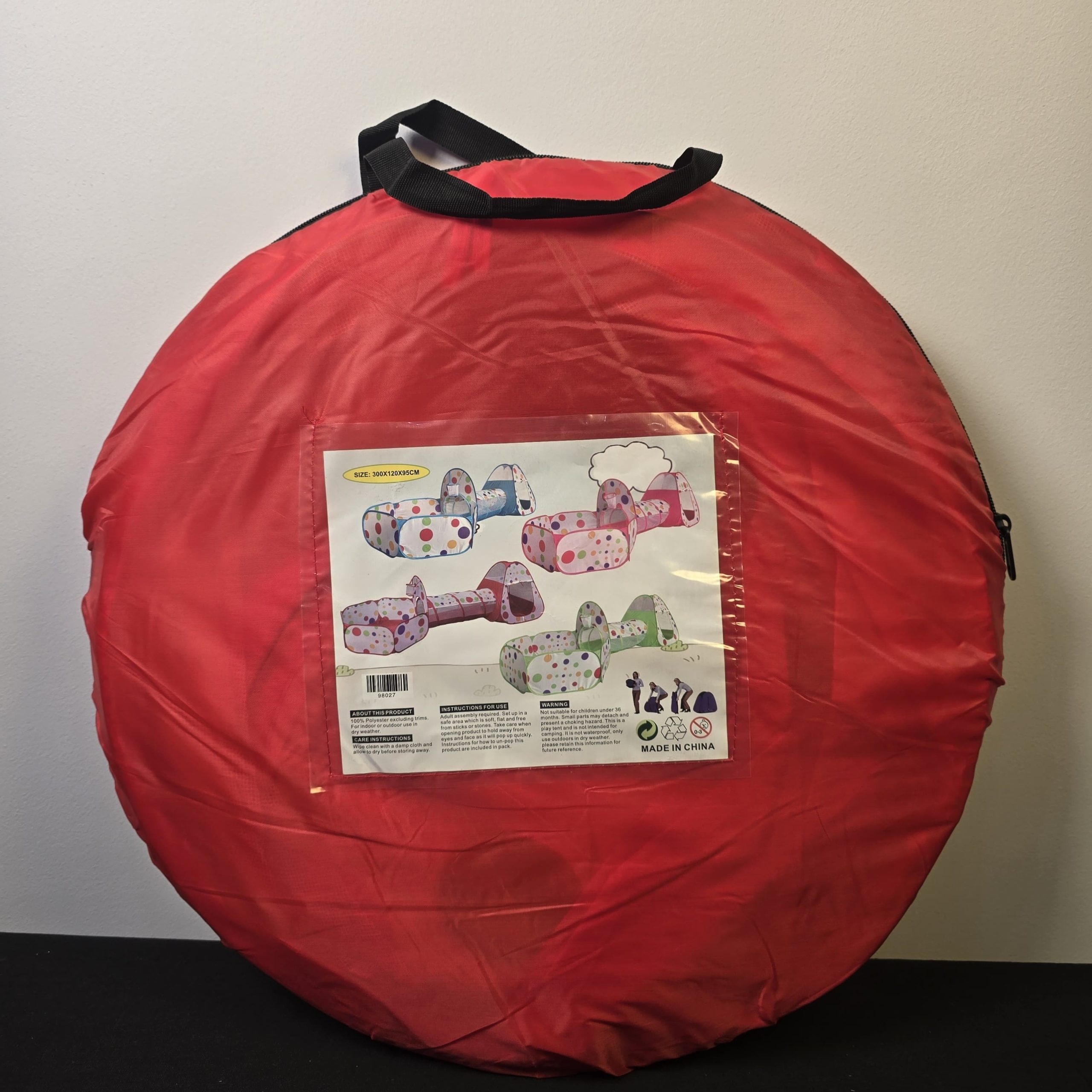 Polka Dot 3-in-1 Kids' Pop-Up Play Tent, Tunnel, and Ball Pit Set - Image 3