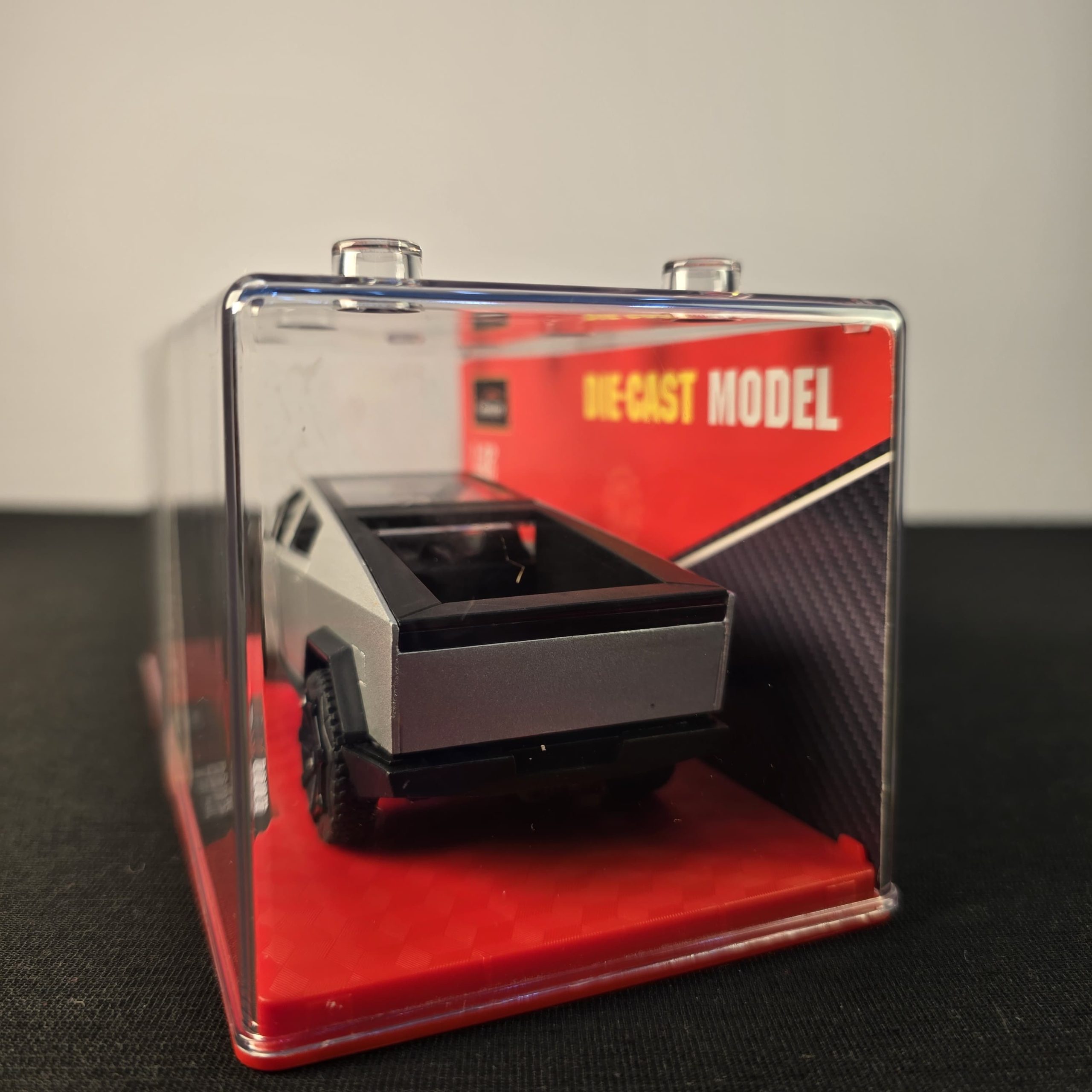 Futuristic 1:32 Scale Die-Cast Tesla Cybertruck – Stealth Silver Edition with Premium Display Case. - Image 3