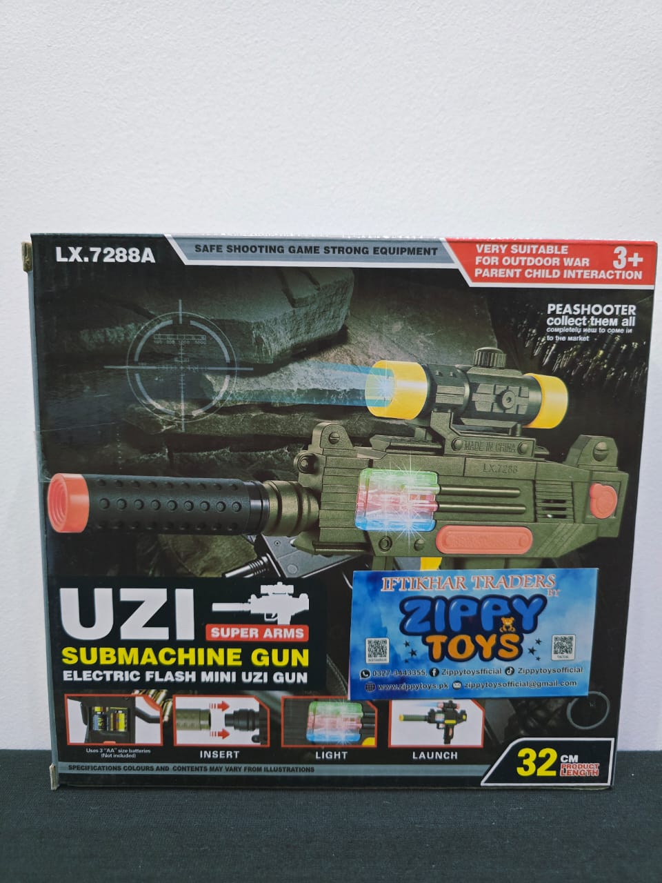 Electric Flash Mini Uzi Submachine Gun Toy - Image 2