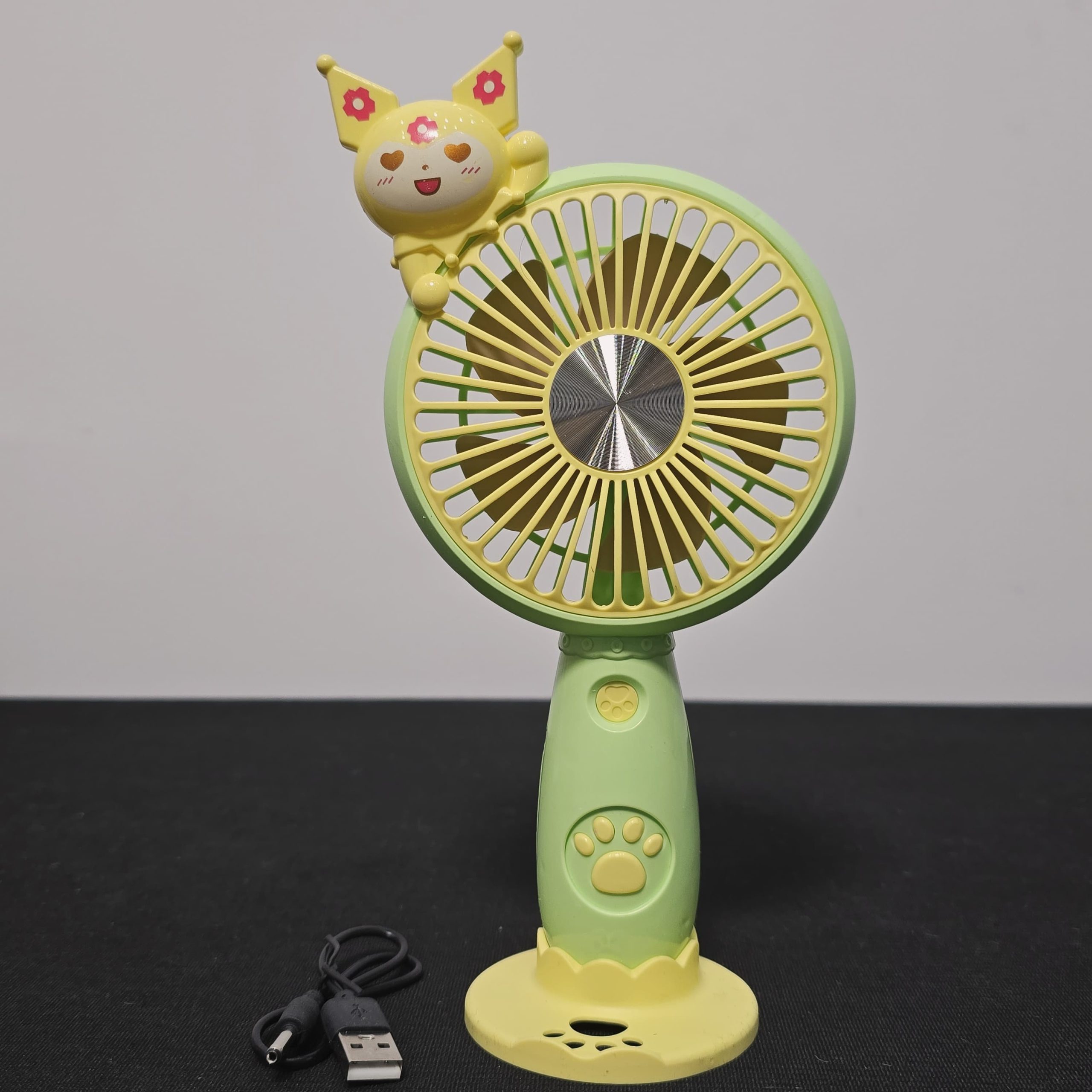 Cartoon Handheld Electric Fan – Portable USB Rechargeable Mini Fan - Image 2