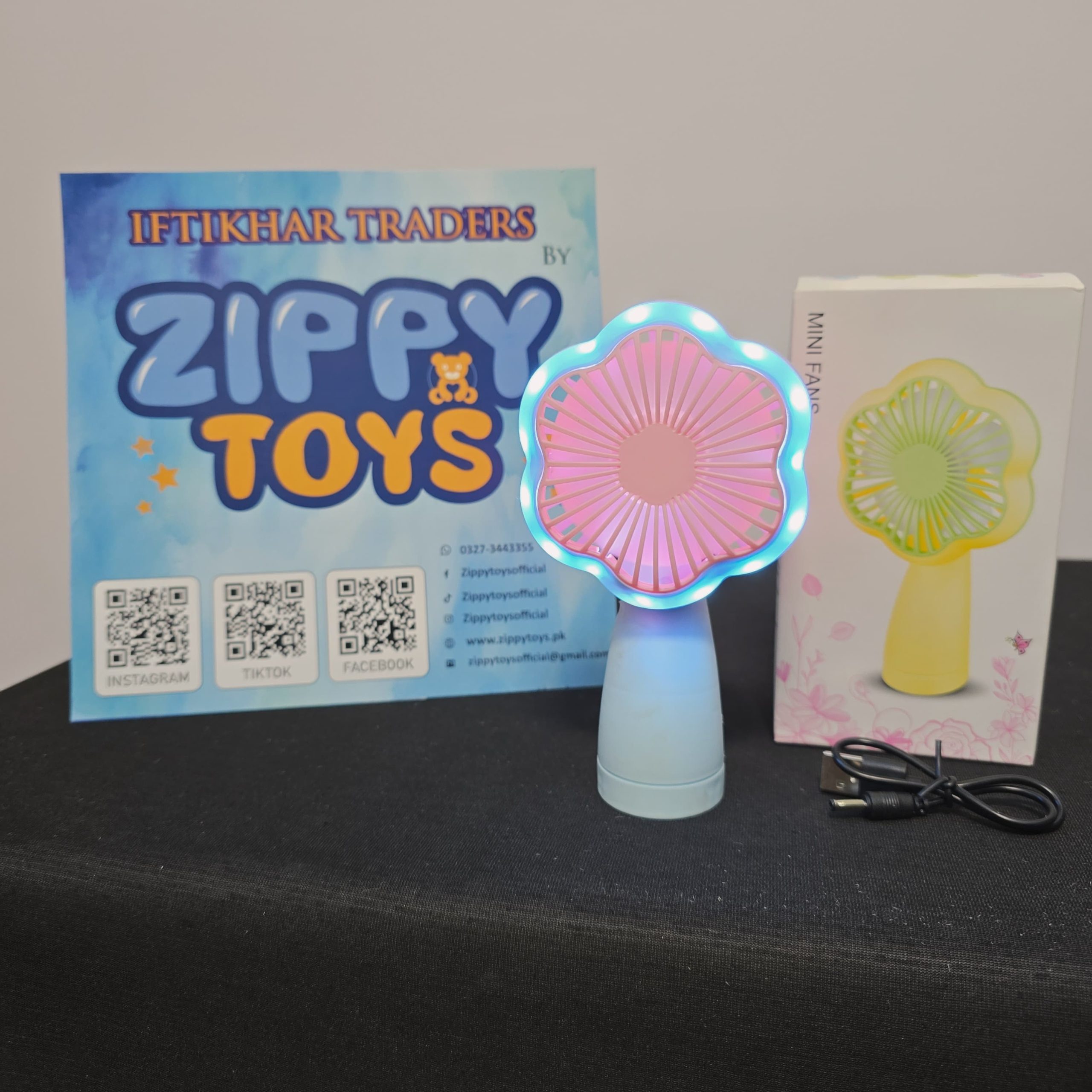 LED Flower Mini Fan – Rechargeable Portable Fan with Atmosphere Lighting - Image 3