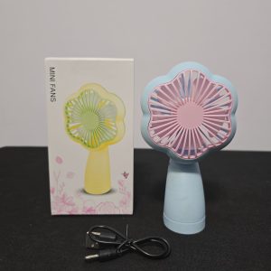 LED Flower Mini Fan – Rechargeable Portable Fan with Atmosphere Lighting