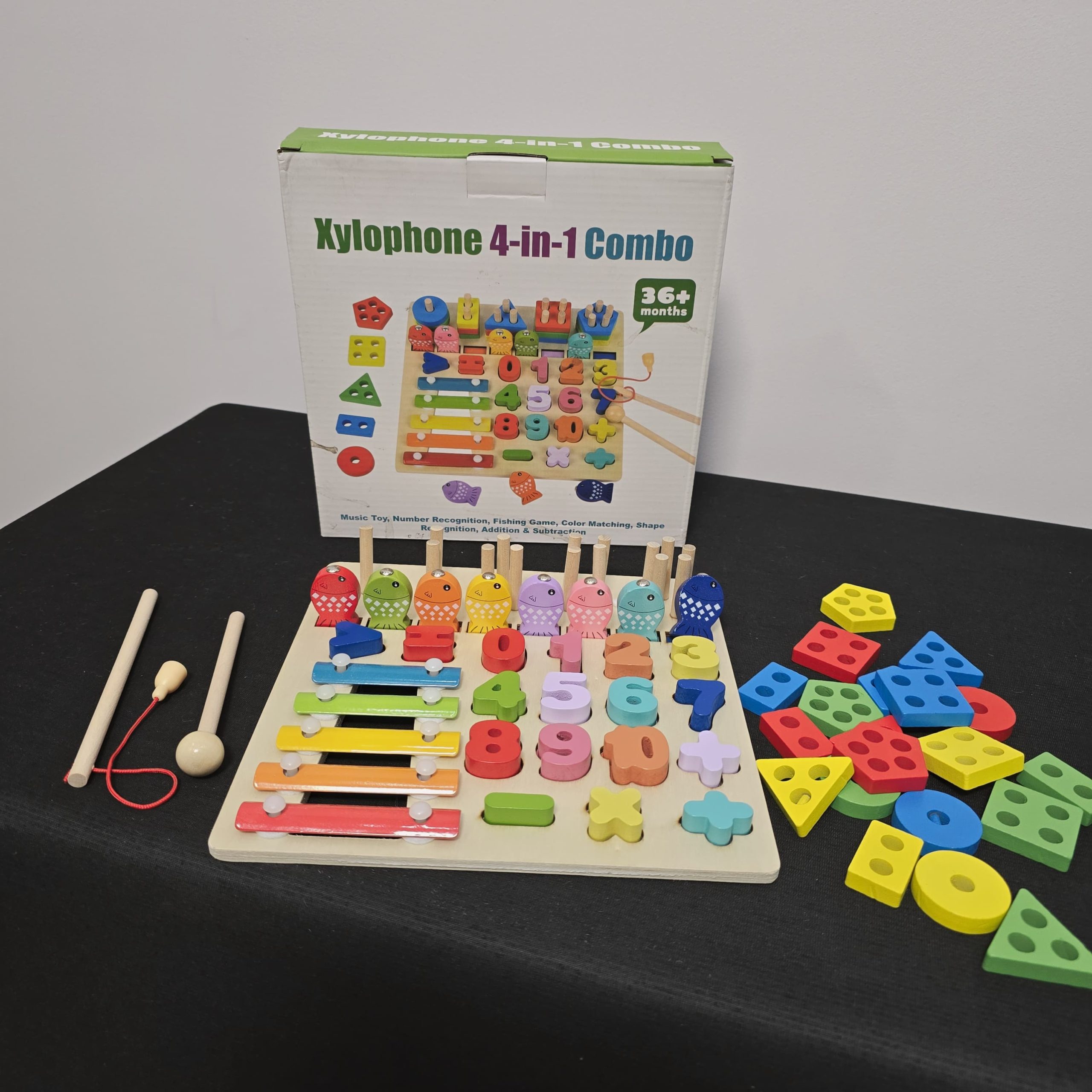 Wooden Xylophone 4-in-1 Combo Educational Learning Board - Image 3