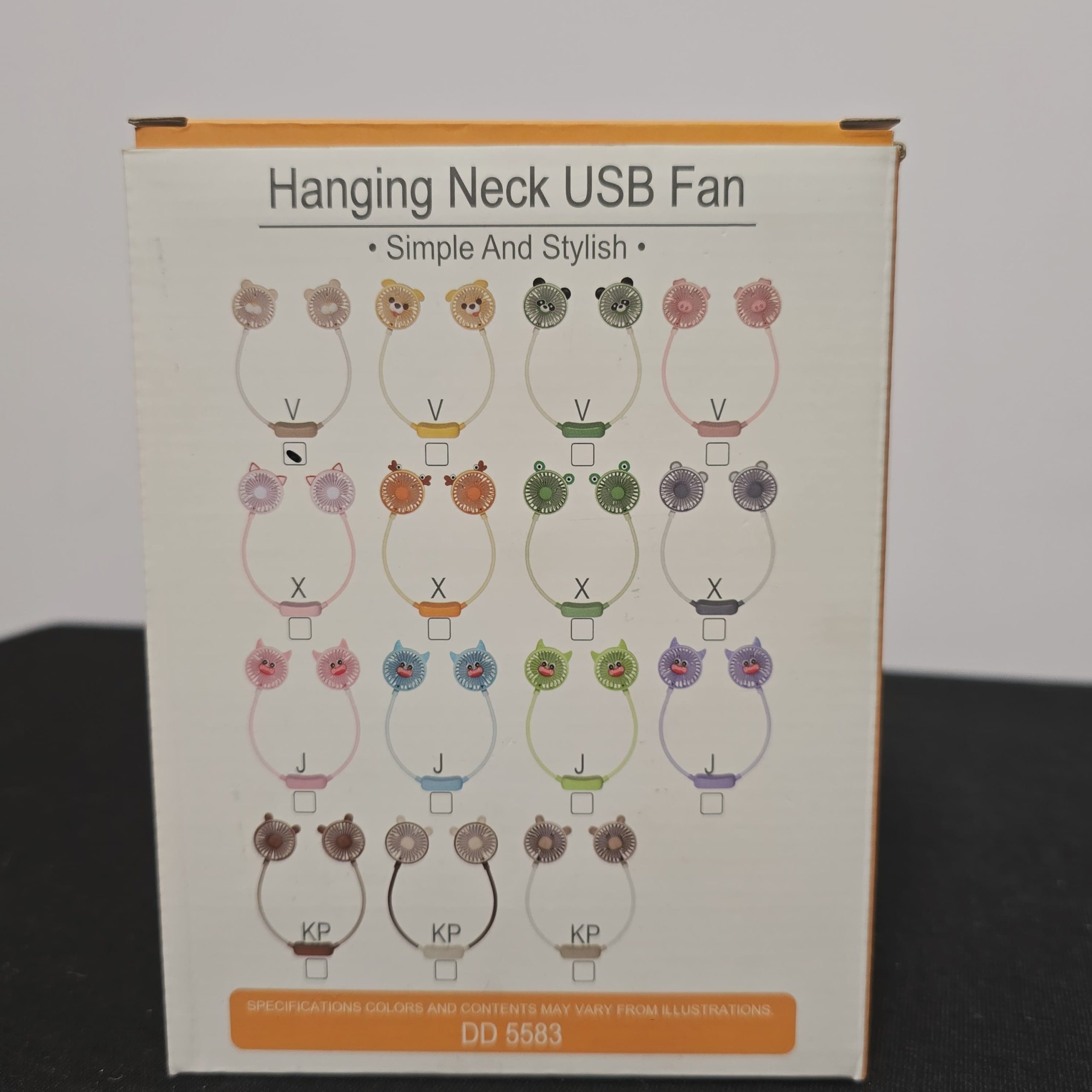 DD 5583 Dual-Head Hanging Neck USB Fan - Cartoon Bear Design - Image 4