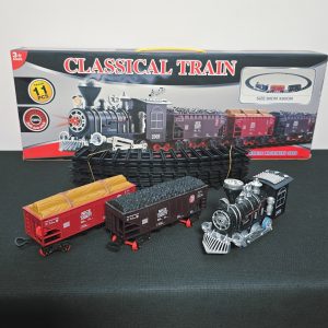 Classic Steam Locomotive Train Set – 11-Piece Battery Operated Track Toy