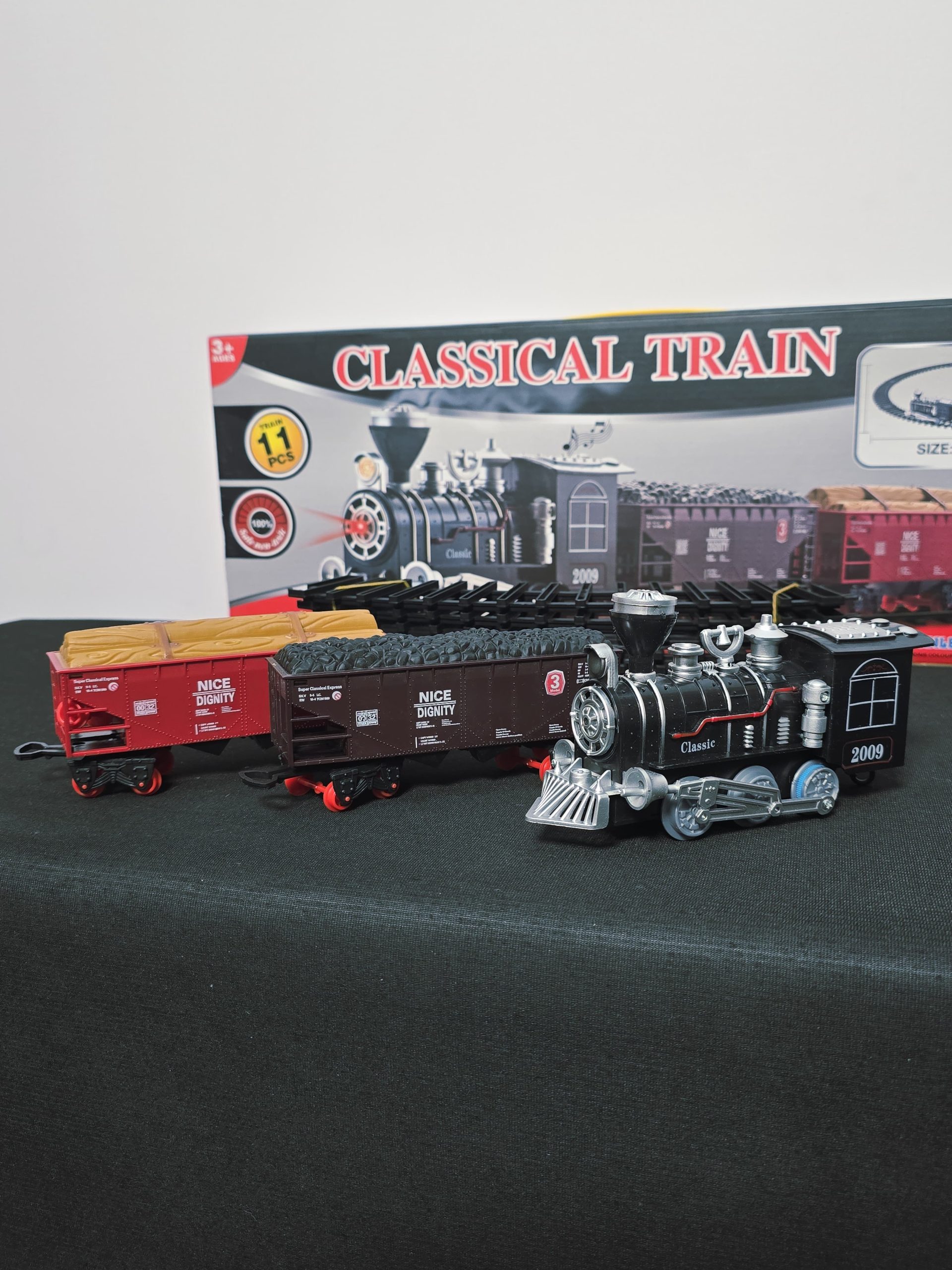 Classic Steam Locomotive Train Set – 11-Piece Battery Operated Track Toy - Image 2
