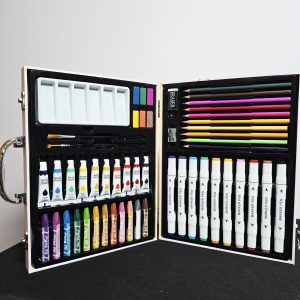 Premium Wooden Art Studio Case – Professional Mixed Media Set