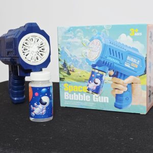 Space Bubble Gun with Soft Lighting - 10-Hole Automatic Blaster
