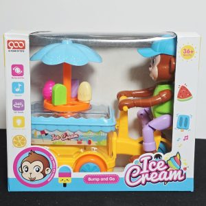 Musical Monkey Ice Cream Cart – Interactive Bump & Go Toy