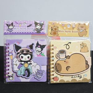 Premium Kawaii Characters Mini Spiral Notebook Set – 3D Charm & Magnetic Closure
