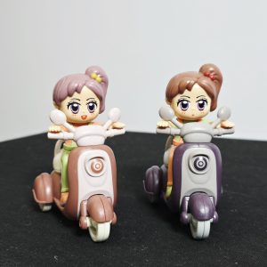 Interactive Chibi Girl Scooter Tricycle – Vibrant 360° Rotating Stunt Toy
