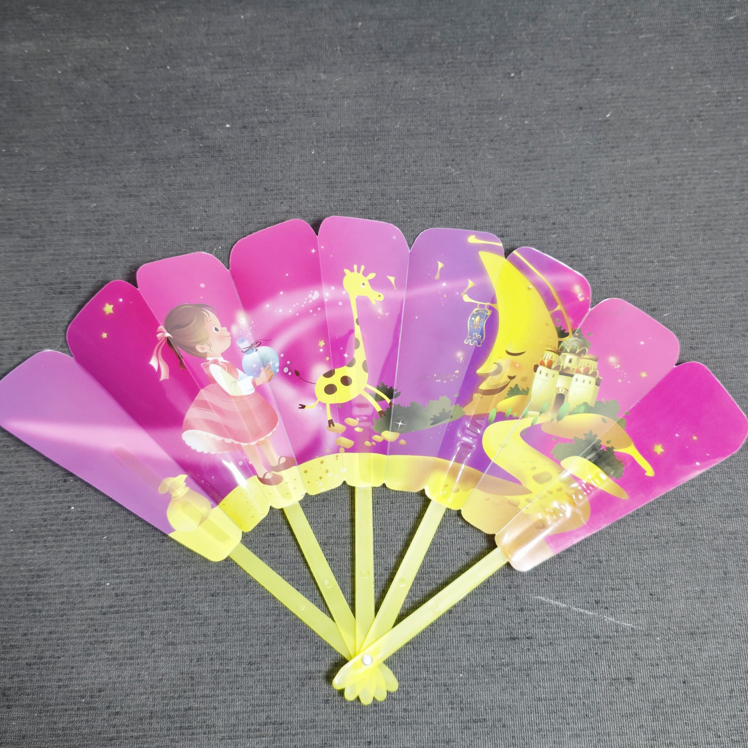 Whimsical Illustrated Hand Fans – Multi-Panel Folding Summer Collection - Image 4
