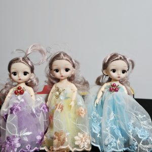 Elegant Lace Ballroom Fashion Dolls – Articulated Collector Miniatures