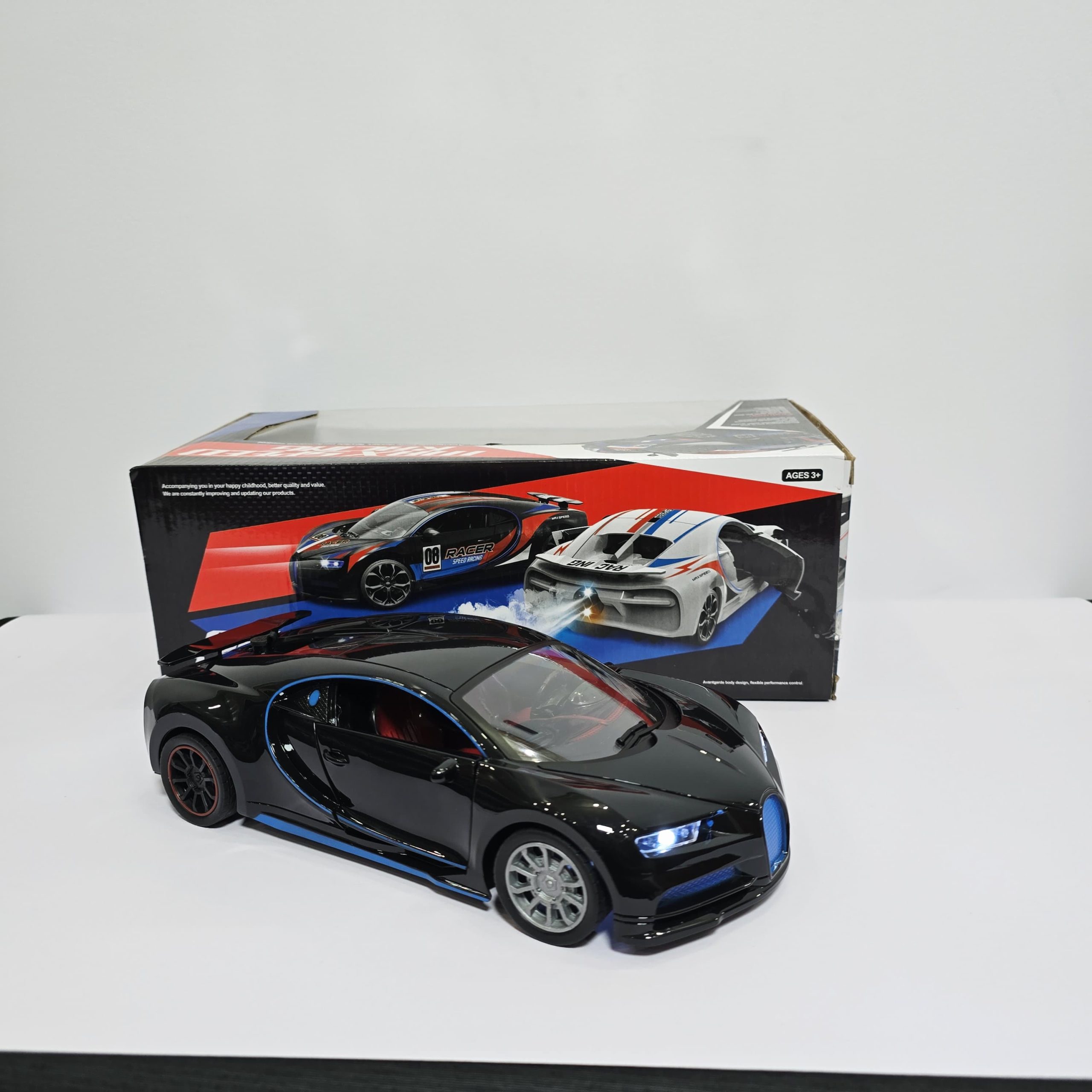 Speed Racing RC Hypercar - 1:16 Scale Remote Control Supercar with LED Headlights, Opening Doors, and Steering-Wheel Style Controller - Image 5