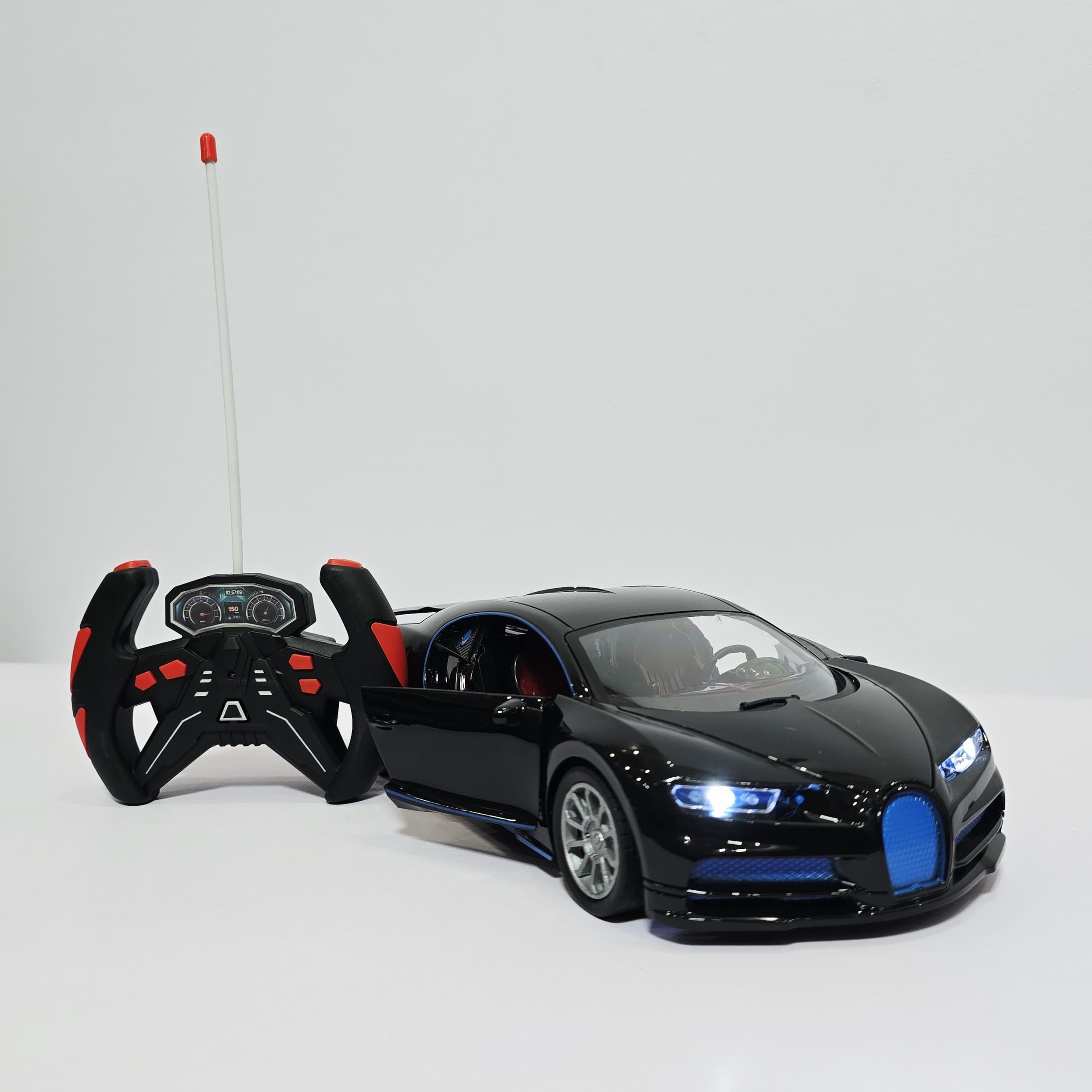 Speed Racing RC Hypercar - 1:16 Scale Remote Control Supercar with LED Headlights, Opening Doors, and Steering-Wheel Style Controller - Image 6