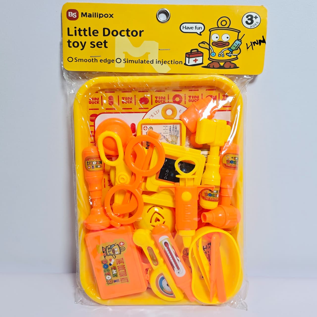 Kids Plastic Medical Doctor Kit Playset with Carrying Tray - Image 3