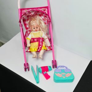 Baby Doll with Stroller and Beauty Accessories Set