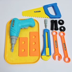 Kids Toy Tool Set with Play Drill – Pretend Play Mechanic & Construction Kit with Accessories