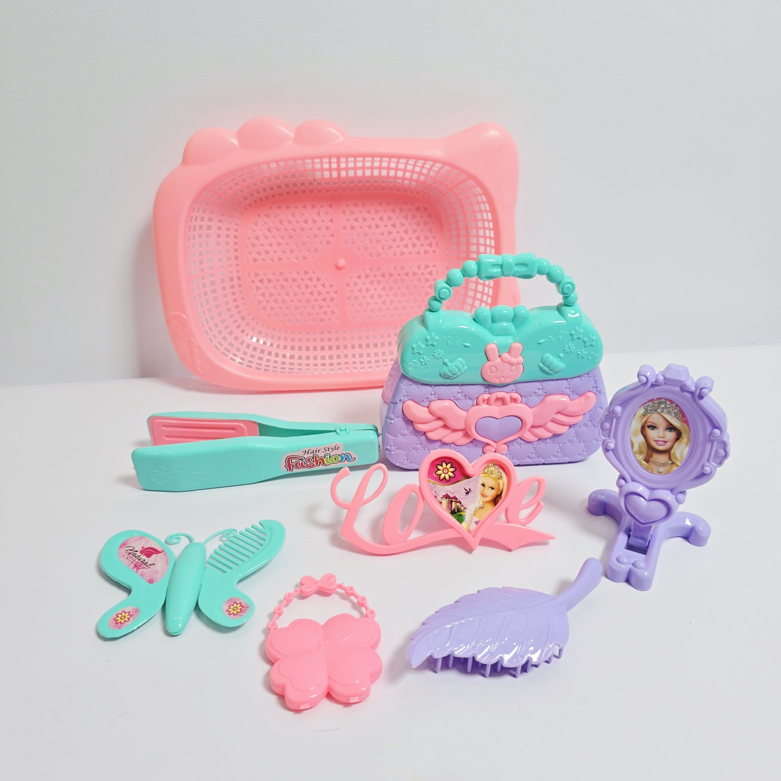 Princess Beauty & Fashion Salon Pretend Play Toy Set with Carrying Purse and Accessories - Image 2