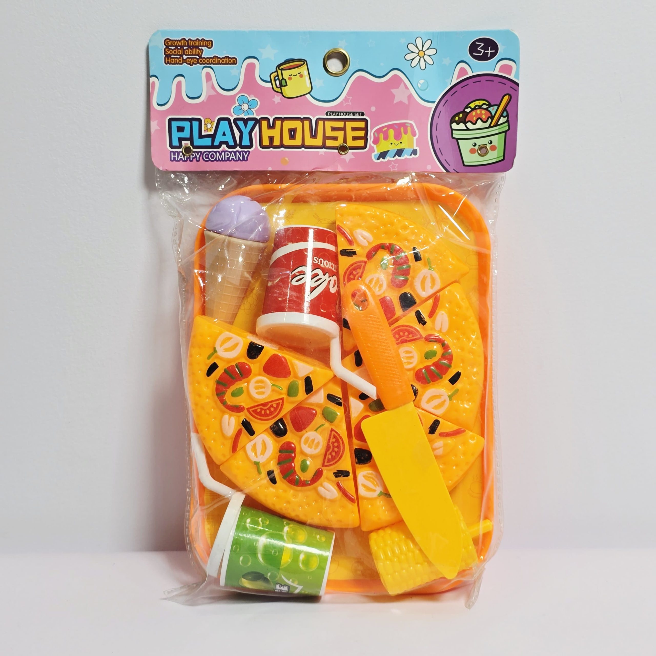 Kids Play House Fast Food Toy Set – Pizza Cutting Playset with Accessories - Image 3