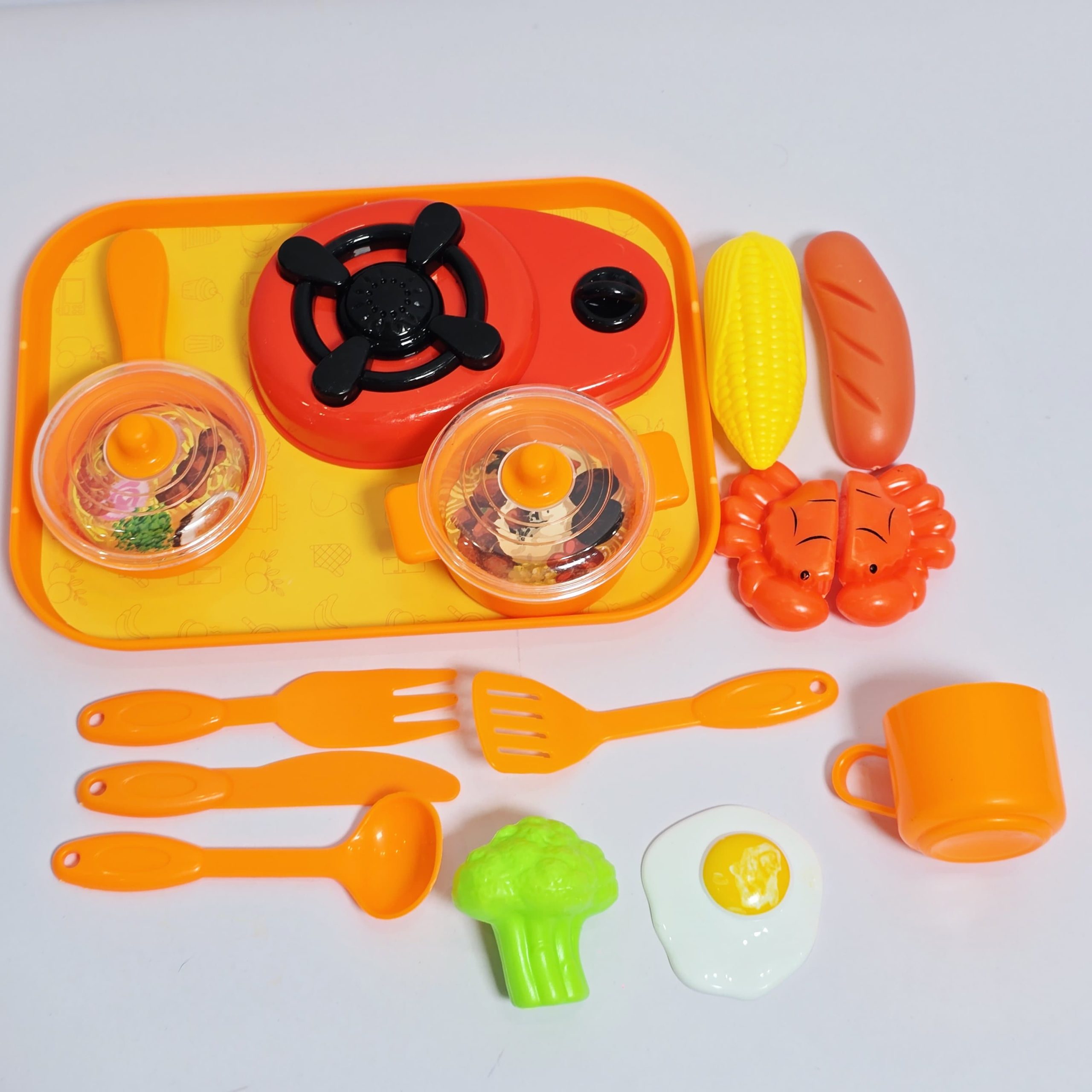 Kids Play House Kitchen Cooking Toy Set – Pretend Breakfast & BBQ Playset with Utensils - Image 2