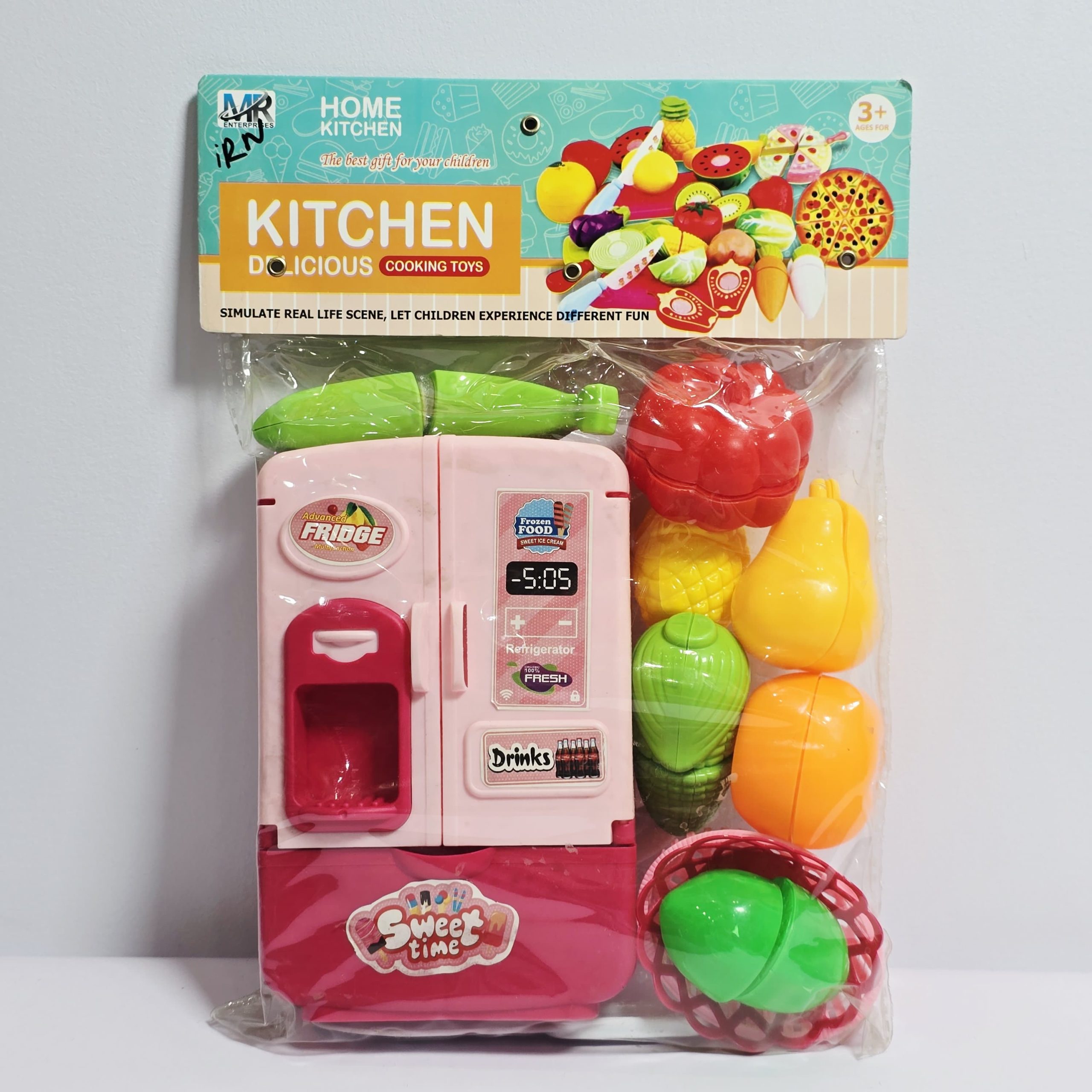 Kids Toy Refrigerator and Cutting Fruit Playset – Pretend Kitchen Appliance & Food Toys - Image 4