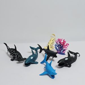 Sea World Marine Animal Toy Figures Pack – Realistic Sharks and Whales Ocean Playset