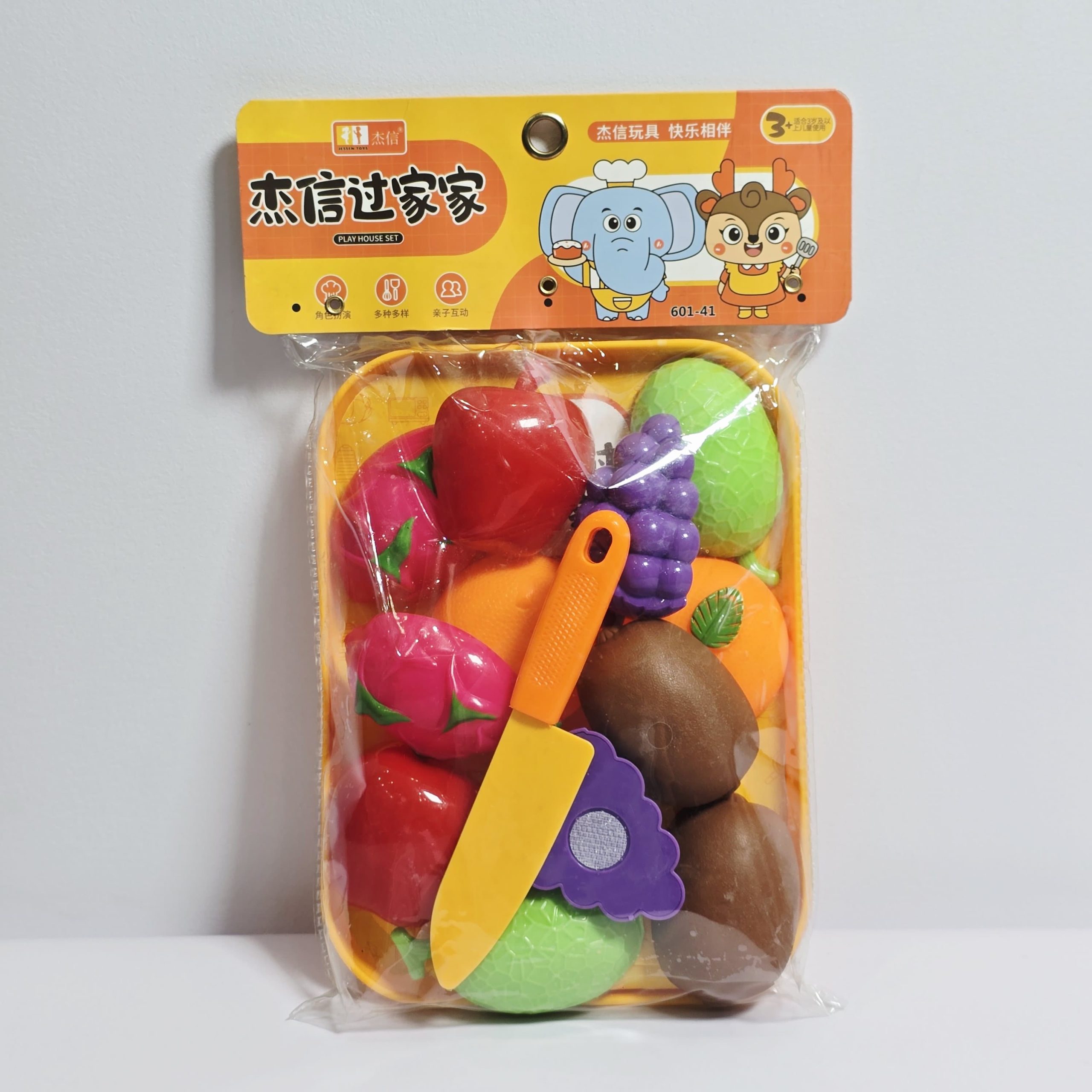 Kids Velcro Cutting Fruit Toy Playset – Pretend Play Kitchen Food Set with Knife & Tray - Image 4