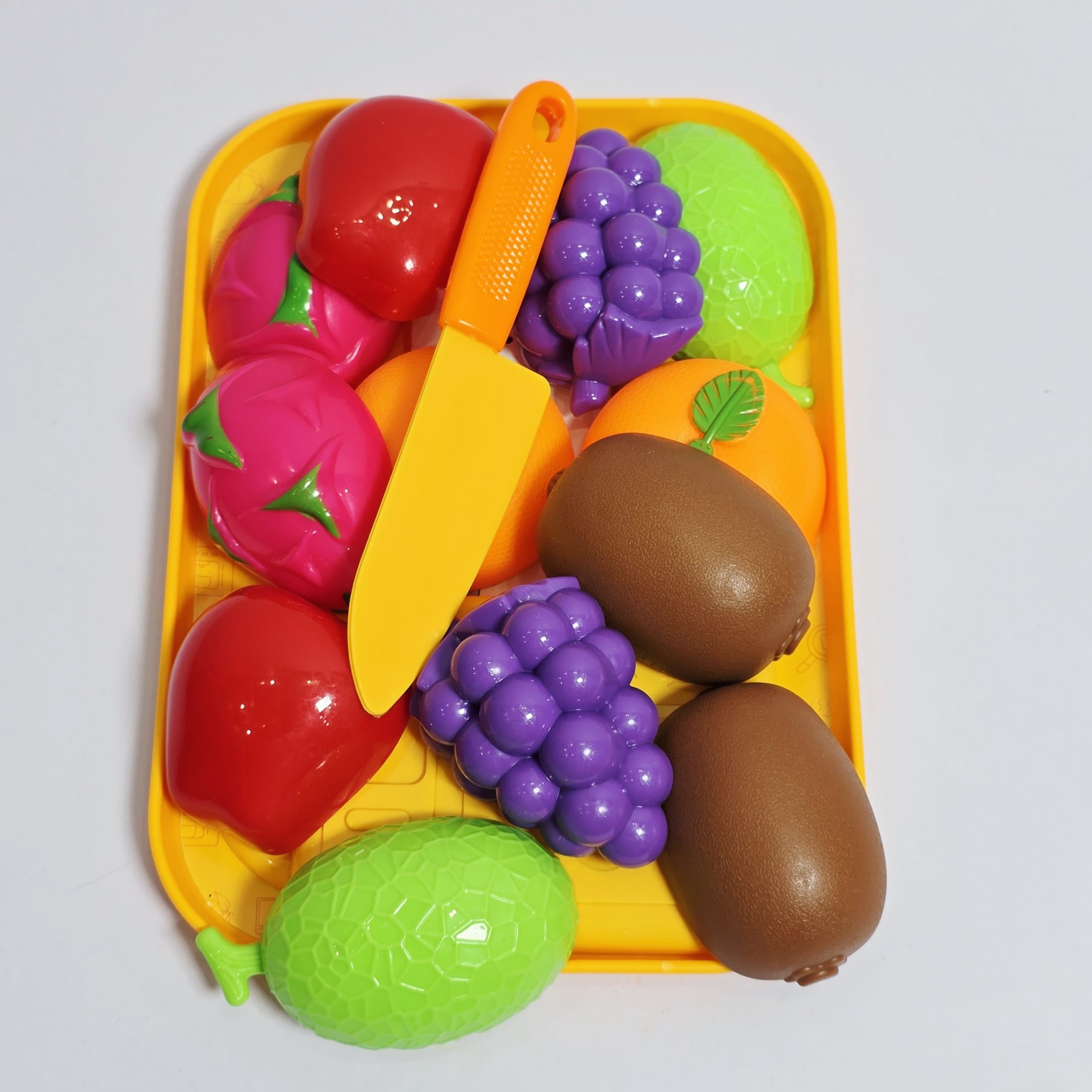 Kids Velcro Cutting Fruit Toy Playset – Pretend Play Kitchen Food Set with Knife & Tray - Image 3