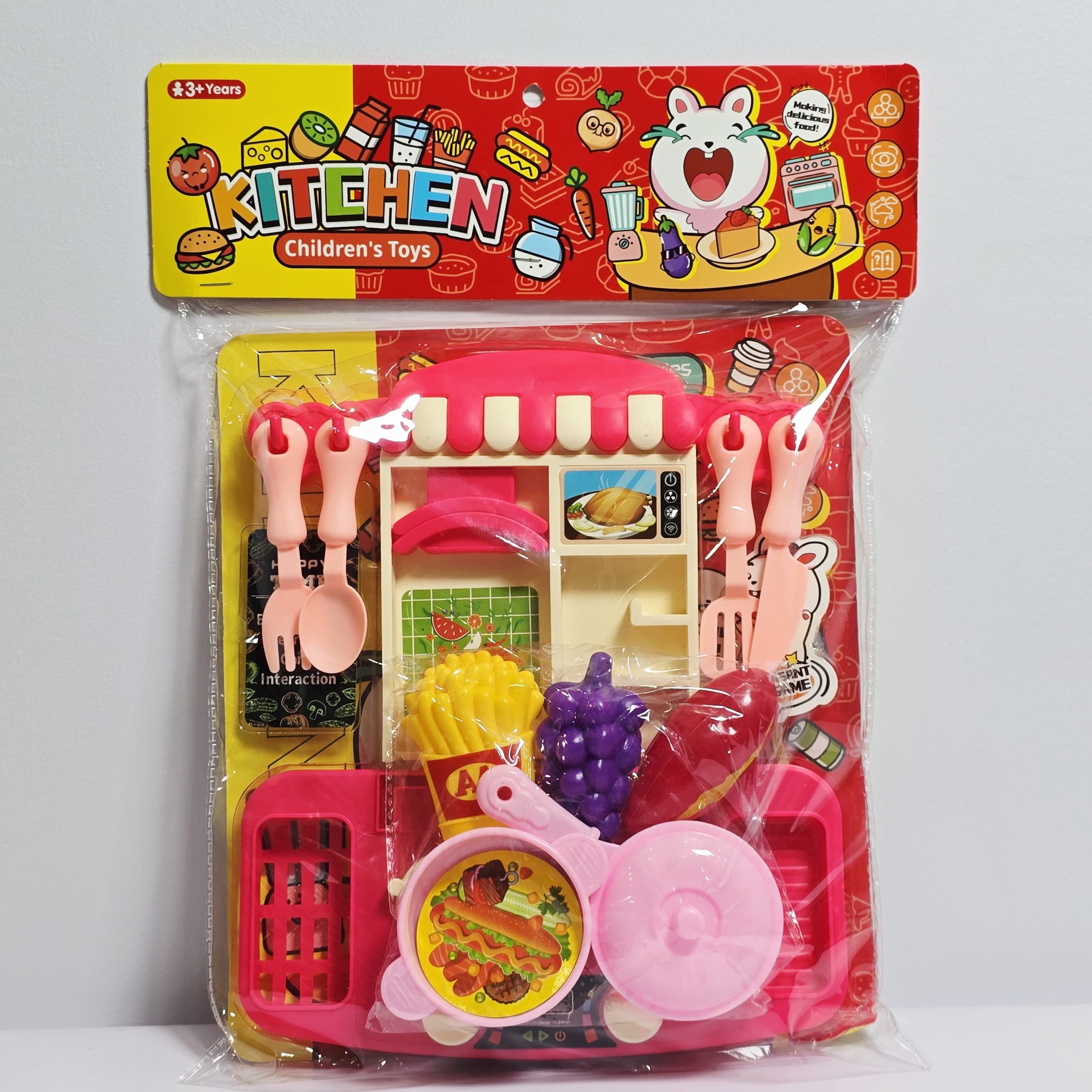 Kids Mini Kitchen Counter Cooking Playset – Pretend Chef Stove with Cookware & Play Food Accessories - Image 3