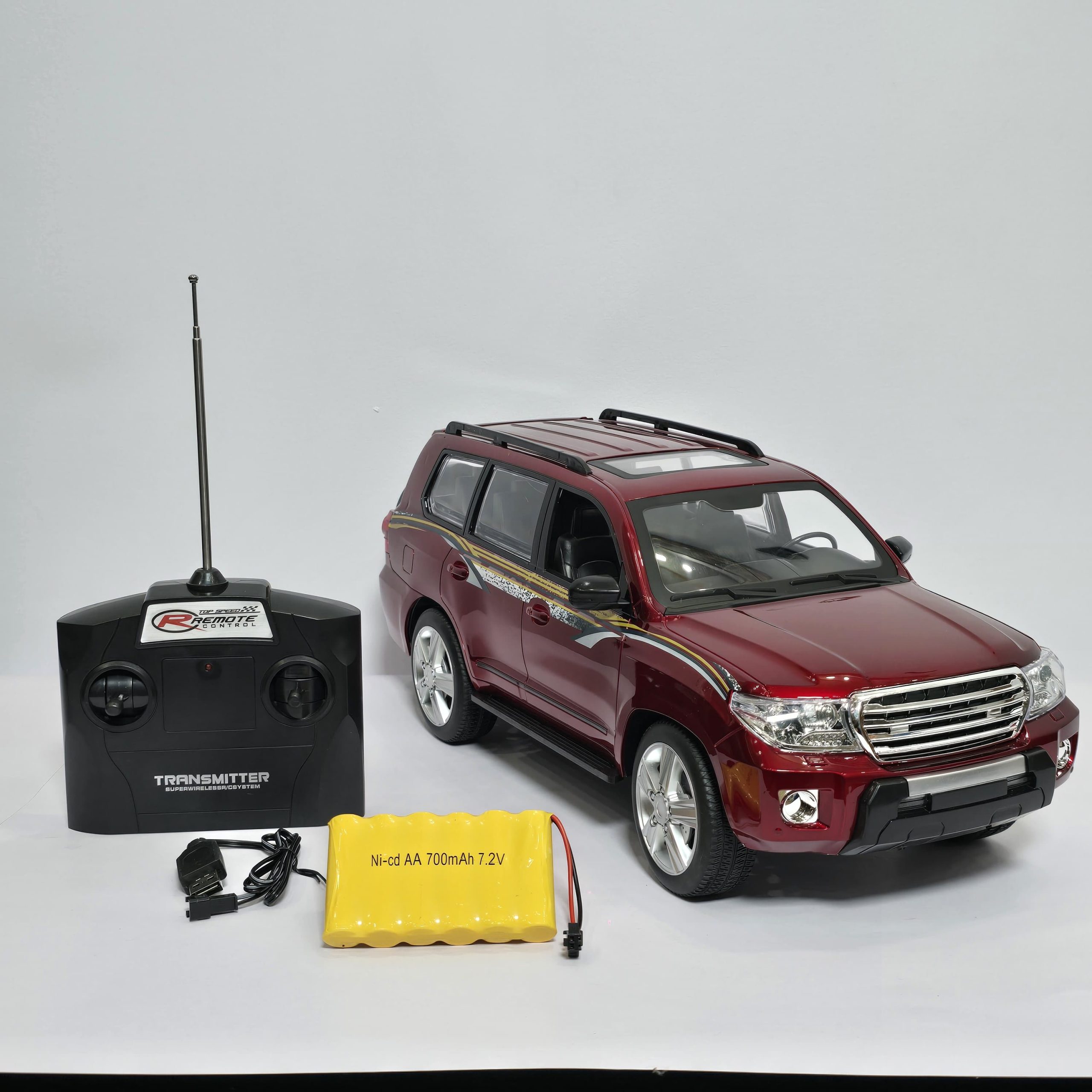 1:10 Scale Large Remote Control SUV – Imitate Series R/C Land Cruiser Toy Car with Working Lights - Image 5