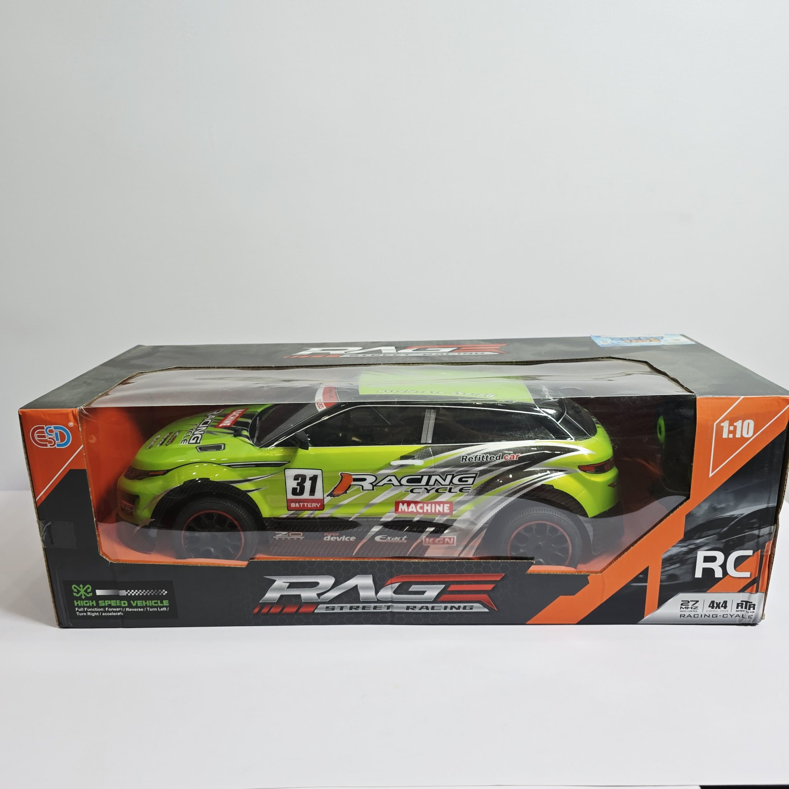 1:10 Scale Rage Street Racing RC Car – High-Speed 4x4 4-Wheel Drive Remote Control Racing Vehicle - Image 5